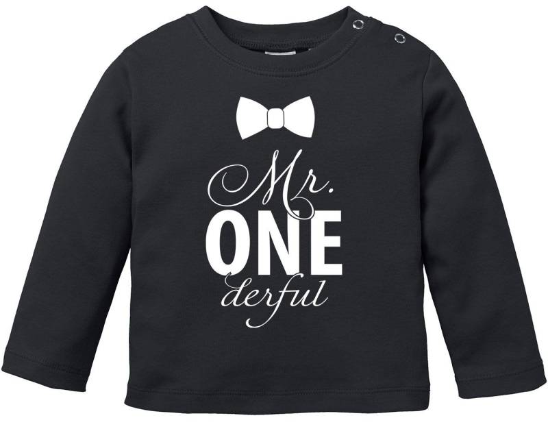 MoonWorks Rundhalsshirt Baby Langarmshirt Babyshirt Mr Onederful Geburtstag 1 Jahr Geschenk von MoonWorks