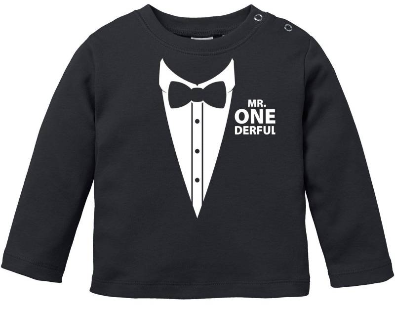 MoonWorks Rundhalsshirt Baby Langarmshirt Babyshirt Mr Onederful Geburtstag 1 Jahr Geschenk von MoonWorks