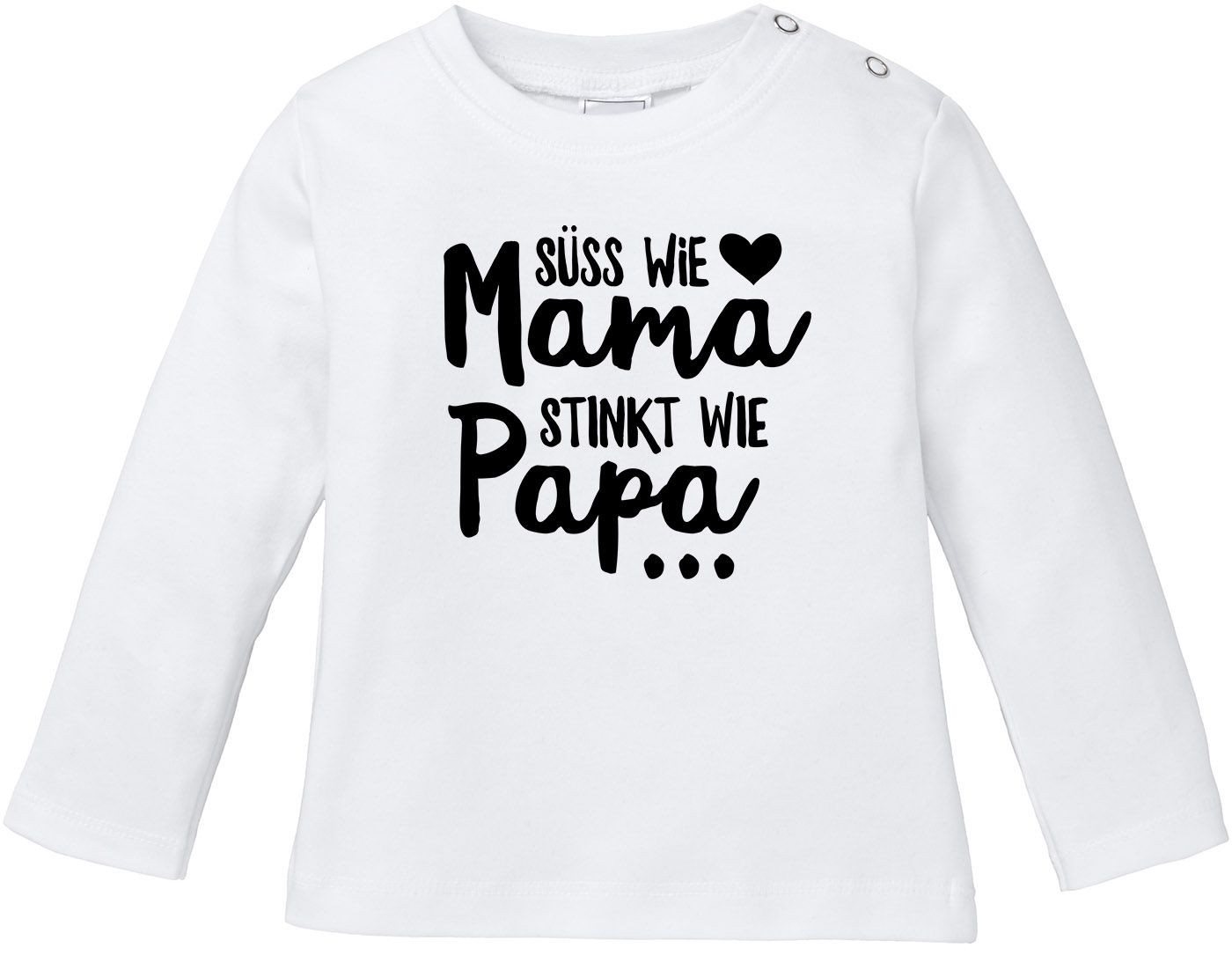 MoonWorks Rundhalsshirt Baby Langarmshirt Babyshirt Süß wie Mama Stinkt wie Papa Spruch von MoonWorks