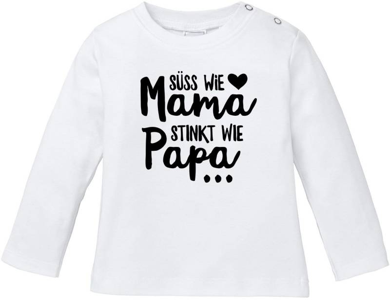 MoonWorks Rundhalsshirt Baby Langarmshirt Babyshirt Süß wie Mama Stinkt wie Papa Spruch von MoonWorks