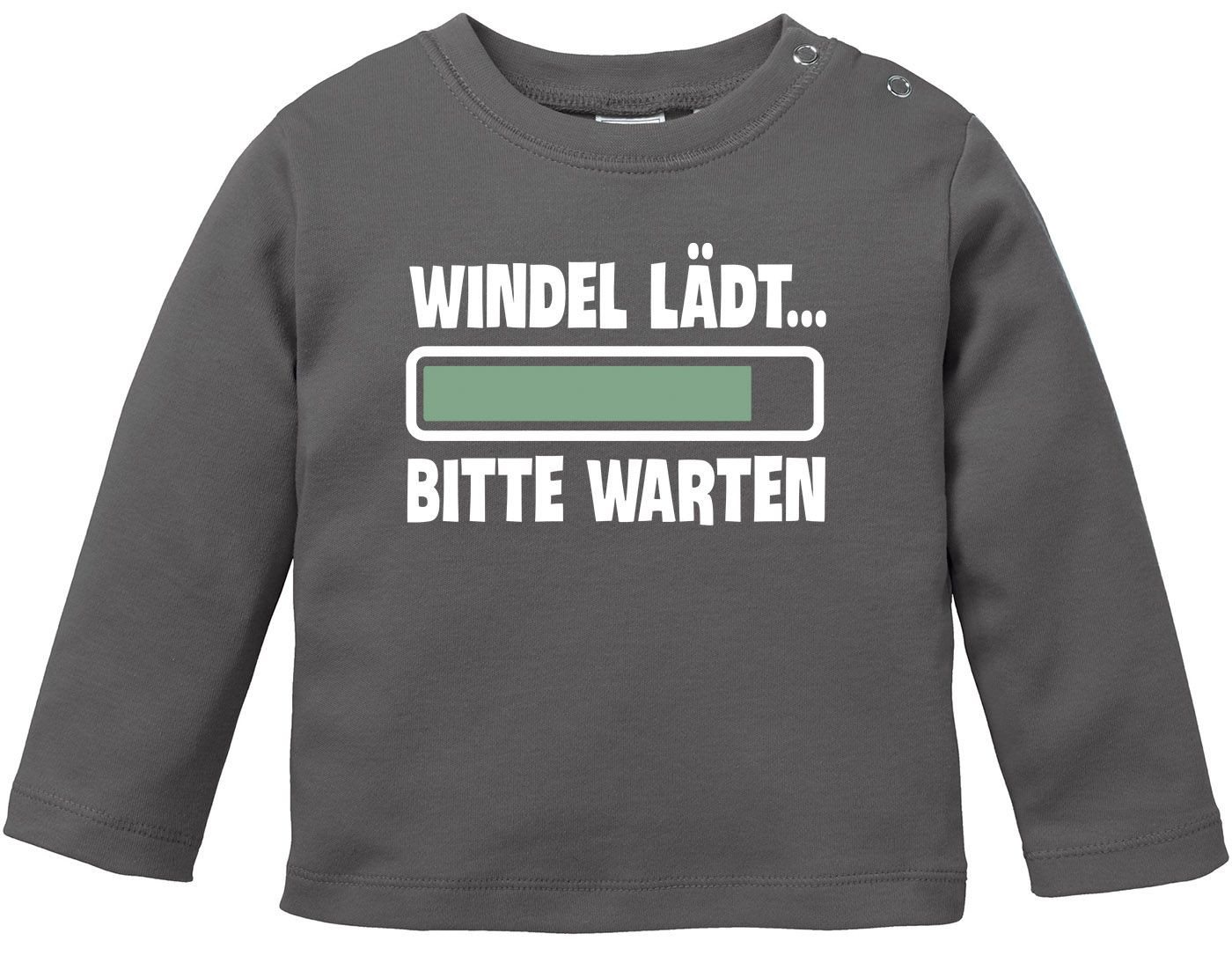 MoonWorks Rundhalsshirt Baby Langarmshirt Babyshirt Windel lädt bitte warten Spruch lustig von MoonWorks