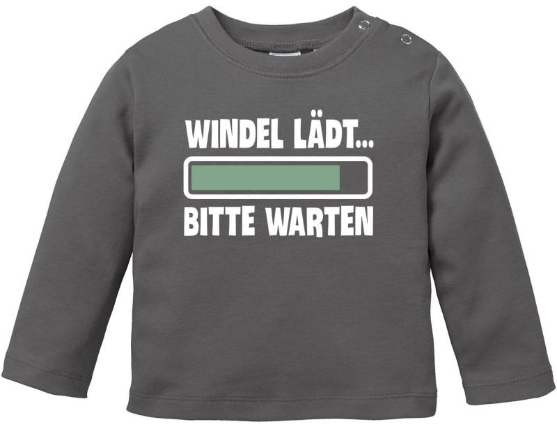 MoonWorks Rundhalsshirt Baby Langarmshirt Babyshirt Windel lädt bitte warten Spruch lustig von MoonWorks