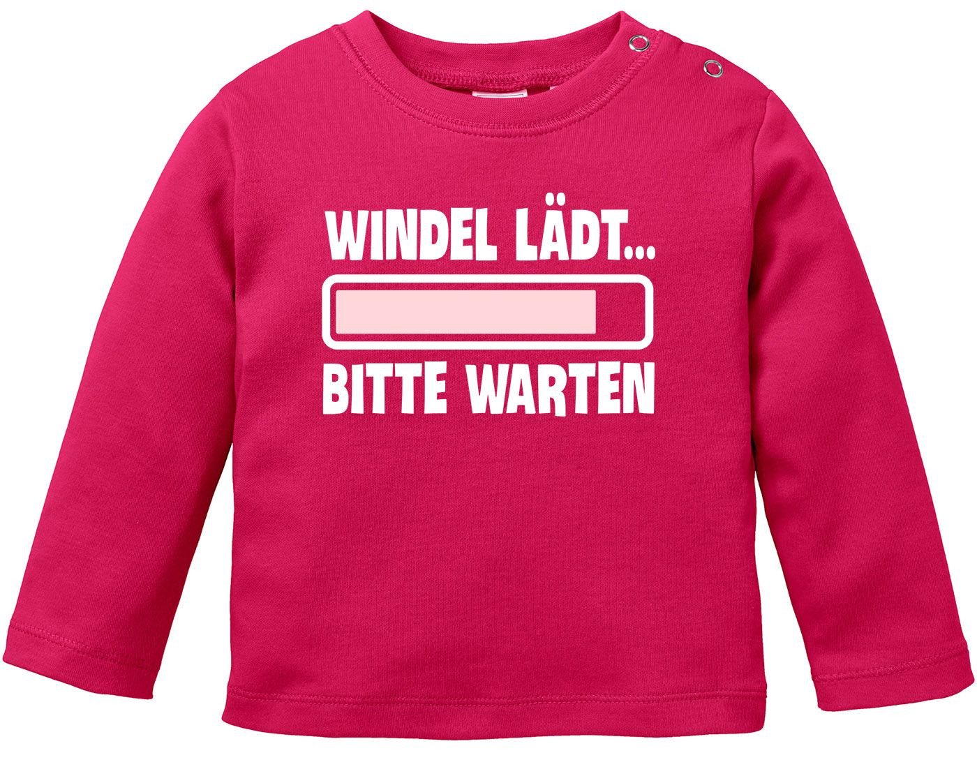 MoonWorks Rundhalsshirt Baby Langarmshirt Babyshirt Windel lädt bitte warten Spruch lustig von MoonWorks