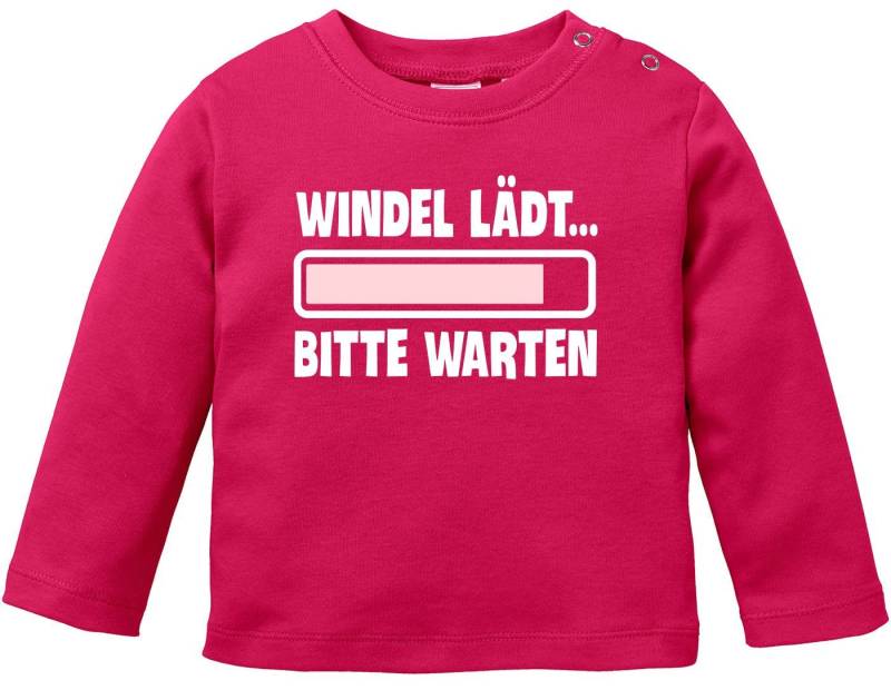 MoonWorks Rundhalsshirt Baby Langarmshirt Babyshirt Windel lädt bitte warten Spruch lustig von MoonWorks