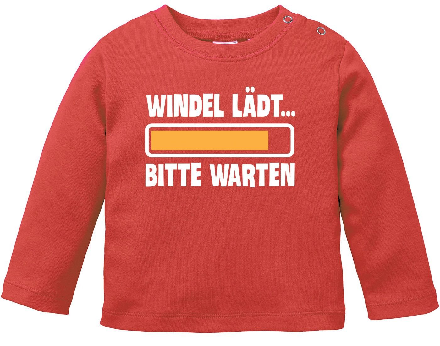 MoonWorks Rundhalsshirt Baby Langarmshirt Babyshirt Windel lädt bitte warten Spruch lustig von MoonWorks