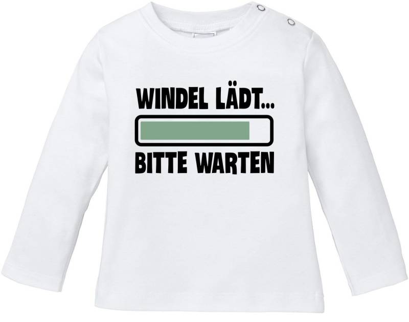 MoonWorks Rundhalsshirt Baby Langarmshirt Babyshirt Windel lädt bitte warten Spruch lustig von MoonWorks