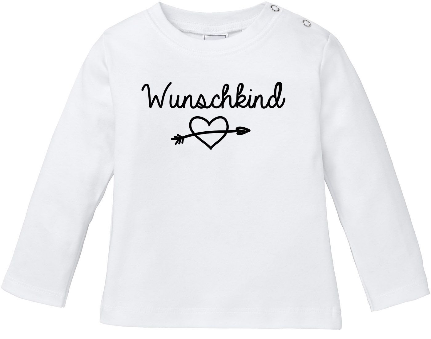 MoonWorks Rundhalsshirt Baby Langarmshirt Babyshirt Wunschkind Jungen Mädchen Shirt Moonworks® von MoonWorks