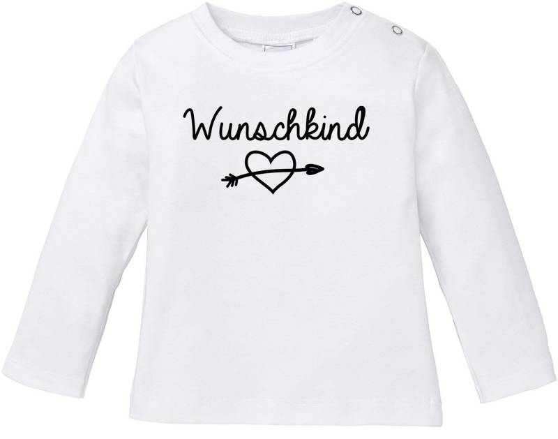 MoonWorks Rundhalsshirt Baby Langarmshirt Babyshirt Wunschkind Jungen Mädchen Shirt Moonworks® von MoonWorks