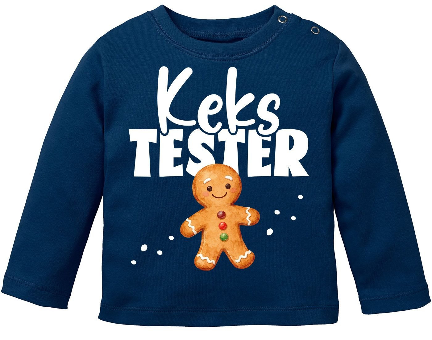MoonWorks Rundhalsshirt Baby Langarmshirt Lebkuchen Design Gingerbread Kekstester Weihnachten von MoonWorks