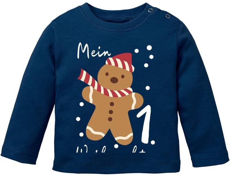 MoonWorks Rundhalsshirt Baby Langarmshirt Mein erstes Weihnachten Lebkuchen Aufdruck XMAS von MoonWorks