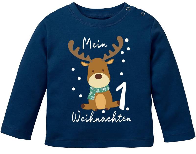 MoonWorks Rundhalsshirt Baby Langarmshirt Mein erstes Weihnachten Rentier Aufdruck XMAS von MoonWorks