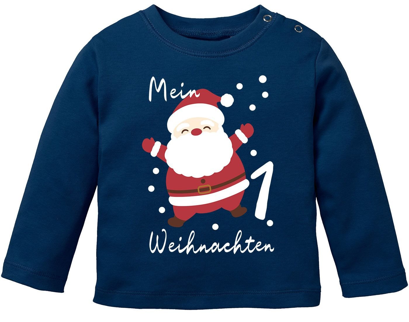 MoonWorks Rundhalsshirt Baby Langarmshirt Mein erstes Weihnachten Santa Aufdruck XMAS Outfit von MoonWorks