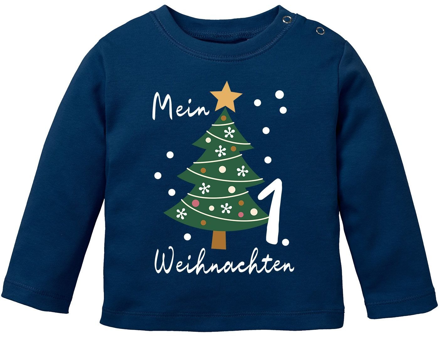 MoonWorks Rundhalsshirt Baby Langarmshirt Mein erstes Weihnachten Weihnachtsbaum Aufdruck von MoonWorks