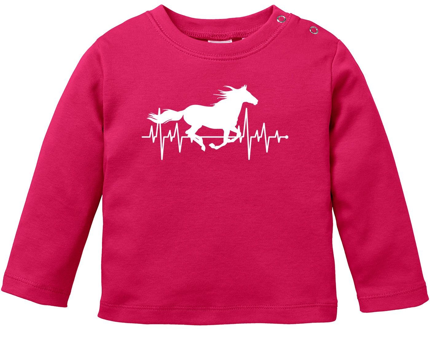 MoonWorks Rundhalsshirt Baby Langarmshirt Pferd Motiv Reiten Geschenk für Mädchen Pferde von MoonWorks