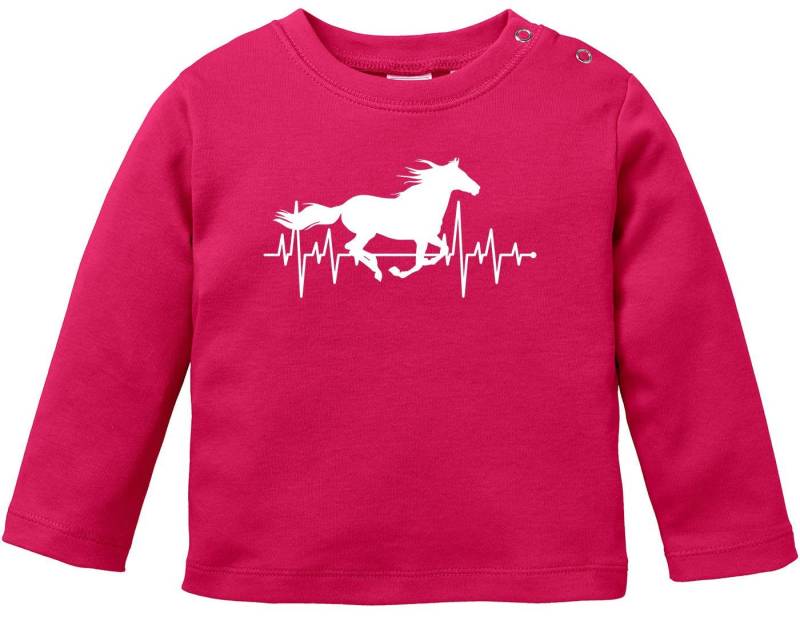 MoonWorks Rundhalsshirt Baby Langarmshirt Pferd Motiv Reiten Geschenk für Mädchen Pferde von MoonWorks