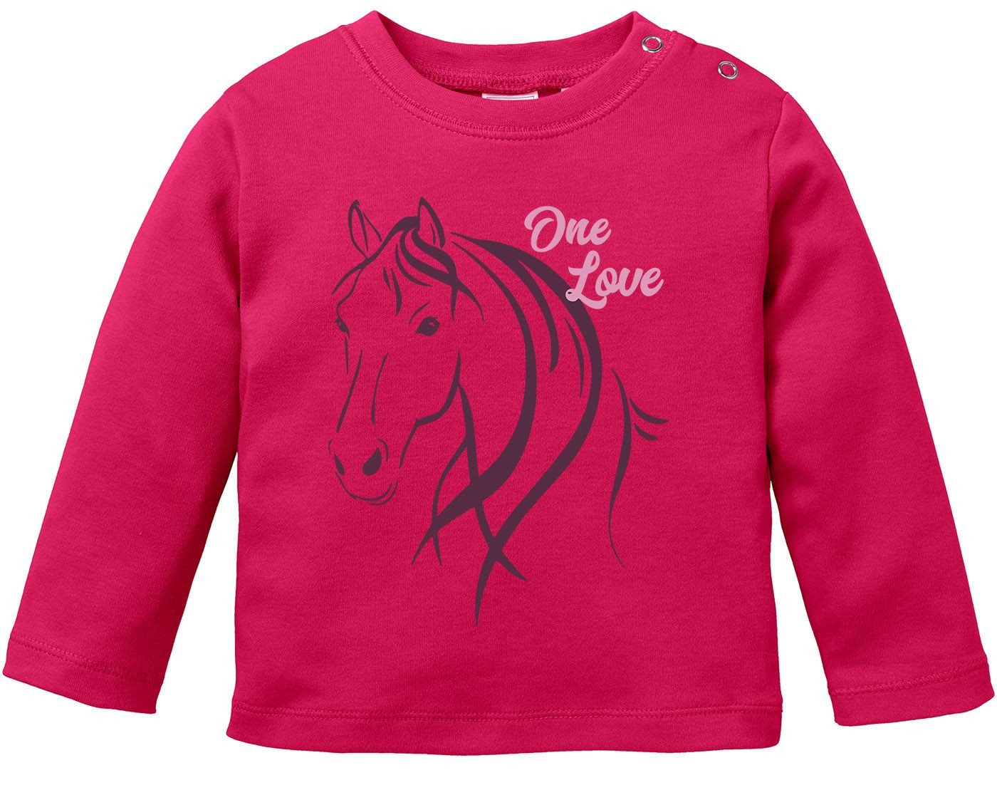 MoonWorks Rundhalsshirt Baby Langarmshirt Pferde-Motiv Geschenk für Pferdeliebhaber von MoonWorks