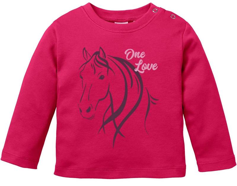 MoonWorks Rundhalsshirt Baby Langarmshirt Pferde-Motiv Geschenk für Pferdeliebhaber von MoonWorks