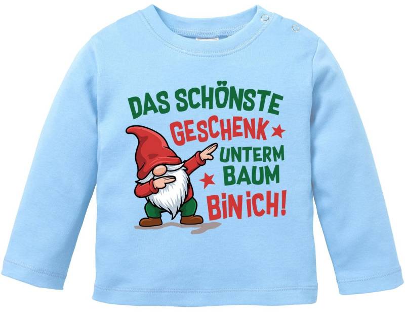 MoonWorks Rundhalsshirt Baby Langarmshirt Weihnachtsshirt Spruch Das schönste Geschenk unterm von MoonWorks