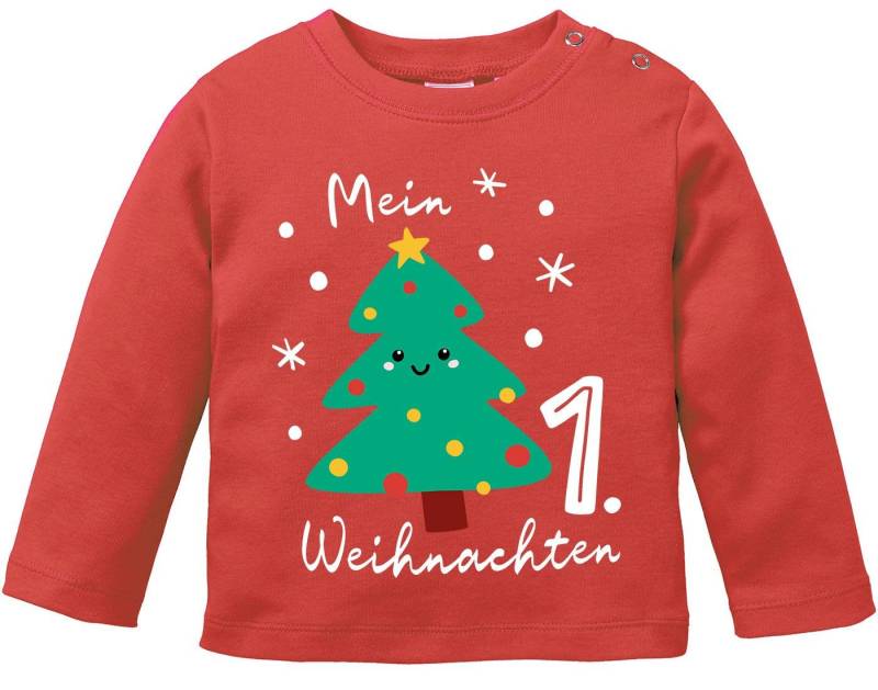 MoonWorks Rundhalsshirt Baby Langarmshirt erstes Weihnachten Design Tannenbaum von MoonWorks