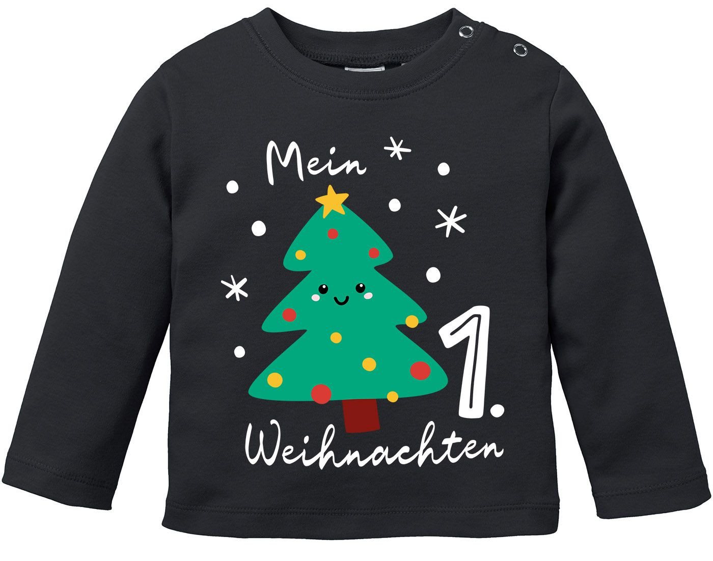 MoonWorks Rundhalsshirt Baby Langarmshirt erstes Weihnachten Design Tannenbaum von MoonWorks