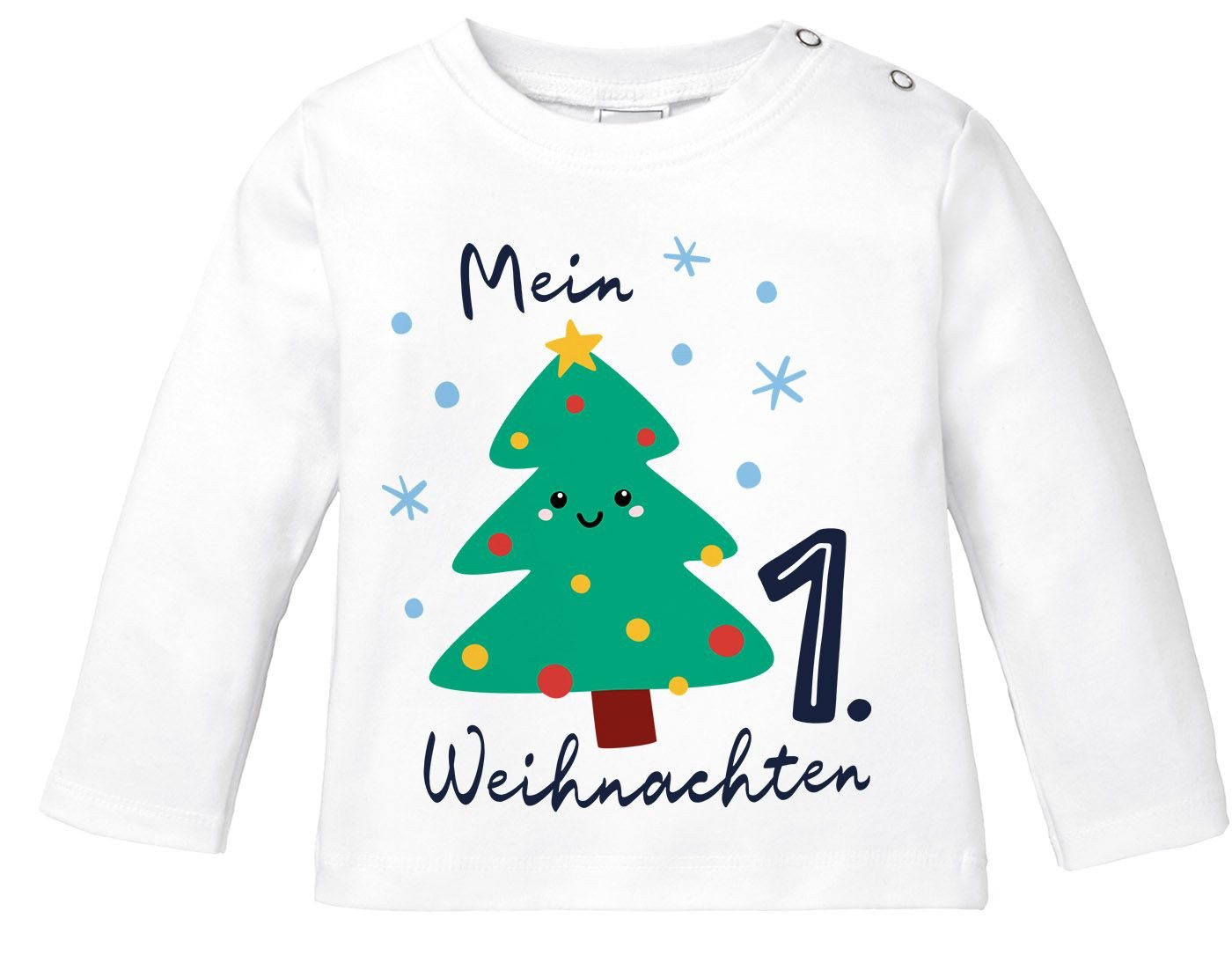 MoonWorks Rundhalsshirt Baby Langarmshirt erstes Weihnachten Design Tannenbaum von MoonWorks