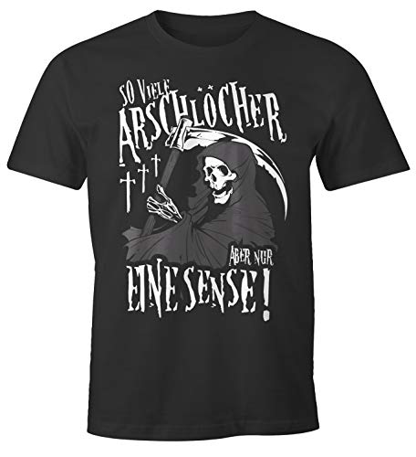 MoonWorks So viele Arschlöcher Aber nur eine Sense Herren T-Shirt mit Spruch anthrazit 4XL von MoonWorks