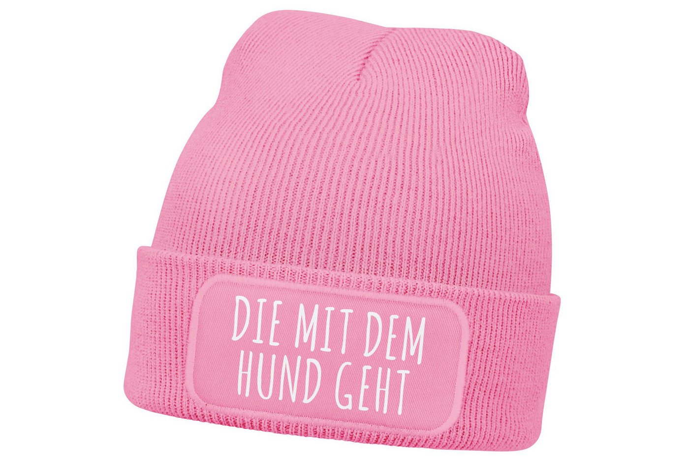 MoonWorks Strickmütze Damen Beanie Geschenk für Hundeliebhaberinnen Strickmütze mit Spruch von MoonWorks