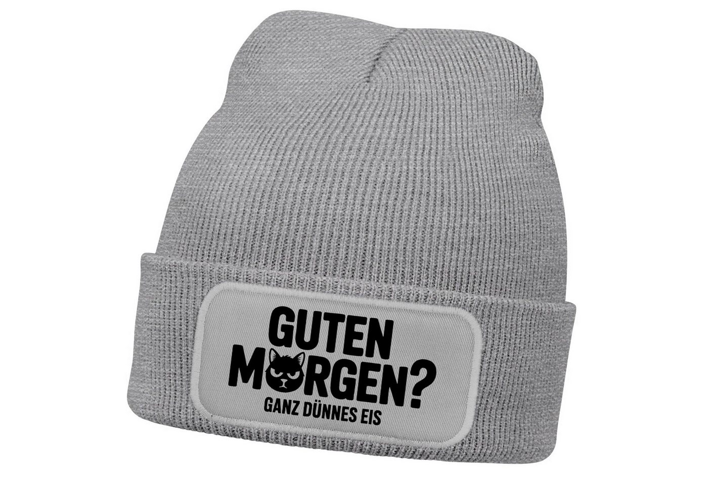 MoonWorks Strickmütze Damen Beanie Guten Morgen Katze Strickmütze mit Spruch Ganz dünnes von MoonWorks