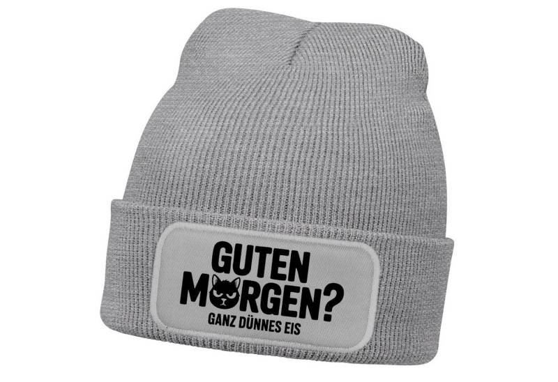 MoonWorks Strickmütze Damen Beanie Guten Morgen Katze Strickmütze mit Spruch Ganz dünnes von MoonWorks