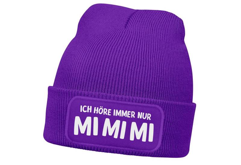 MoonWorks Strickmütze Damen Beanie Ich höre immer nur Mimimi Patch Strickmütze mit Spruch von MoonWorks