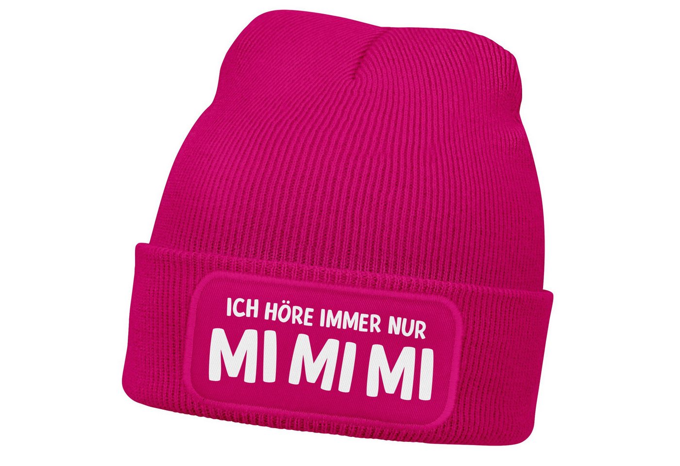 MoonWorks Strickmütze Damen Beanie Ich höre immer nur Mimimi Patch Strickmütze mit Spruch von MoonWorks