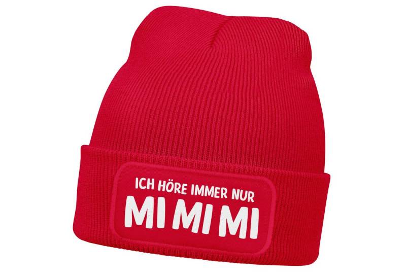 MoonWorks Strickmütze Damen Beanie Ich höre immer nur Mimimi Patch Strickmütze mit Spruch von MoonWorks