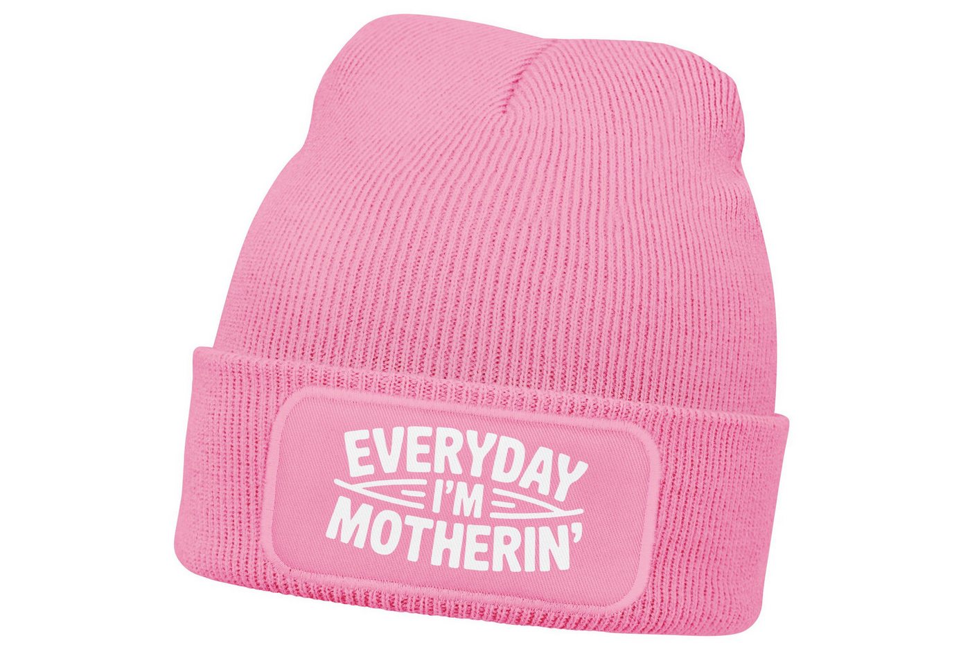 MoonWorks Strickmütze Damen Beanie Mom Spruch Everyday Mothering Strickmütze Aufdruck von MoonWorks