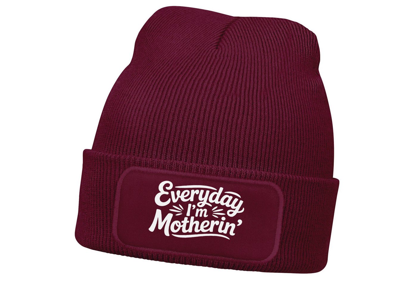 MoonWorks Strickmütze Damen Beanie Patch Mom Sprüche Sarkastisch Ironie Strickmütze mit von MoonWorks