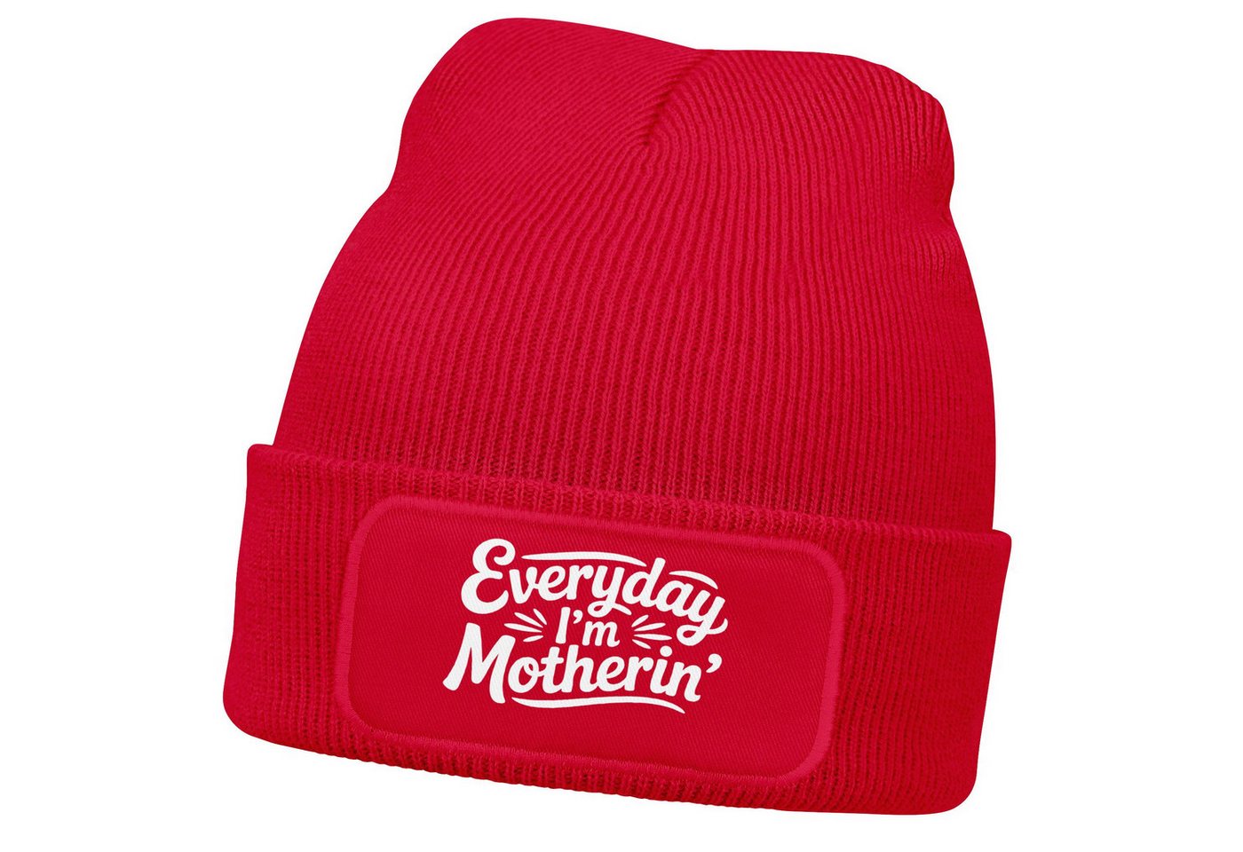 MoonWorks Strickmütze Damen Beanie Patch Mom Sprüche Sarkastisch Ironie Strickmütze mit von MoonWorks