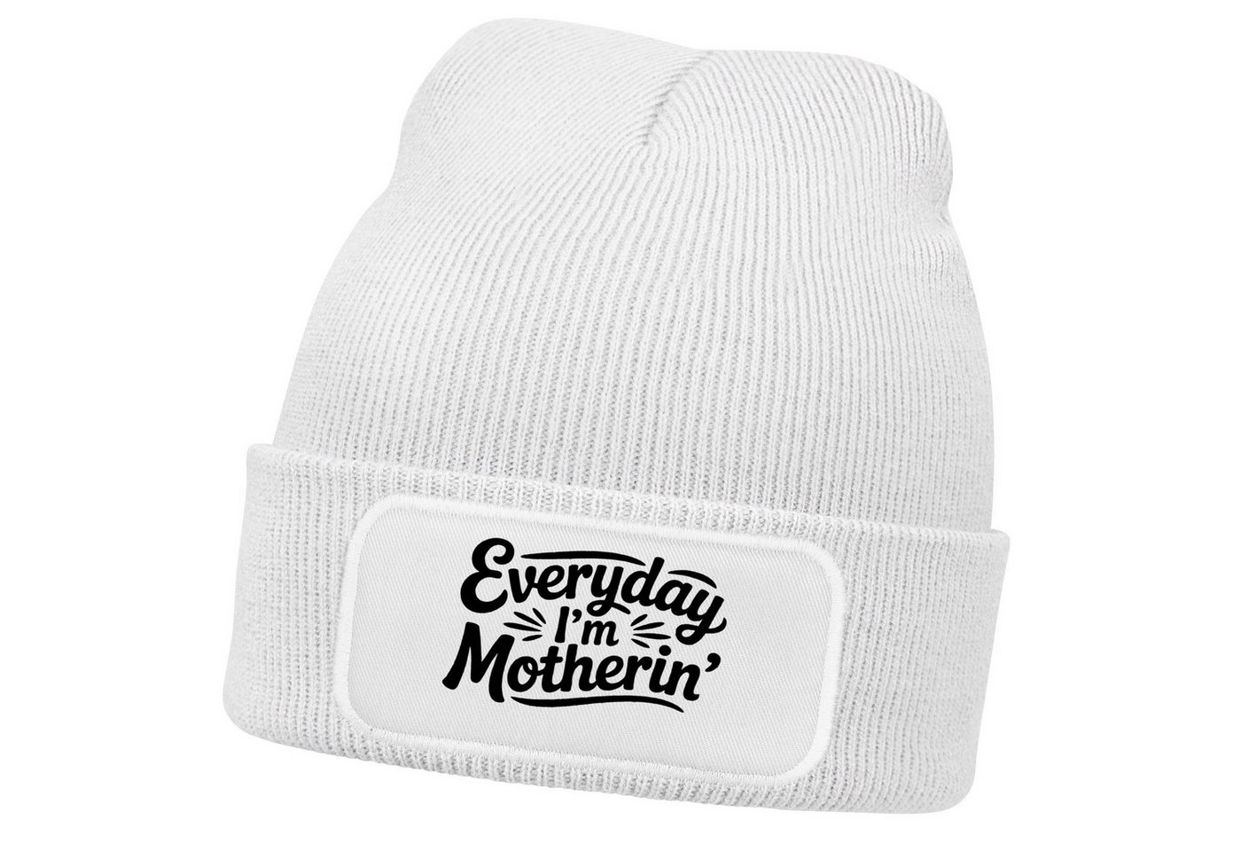 MoonWorks Strickmütze Damen Beanie Patch Mom Sprüche Sarkastisch Ironie Strickmütze mit von MoonWorks
