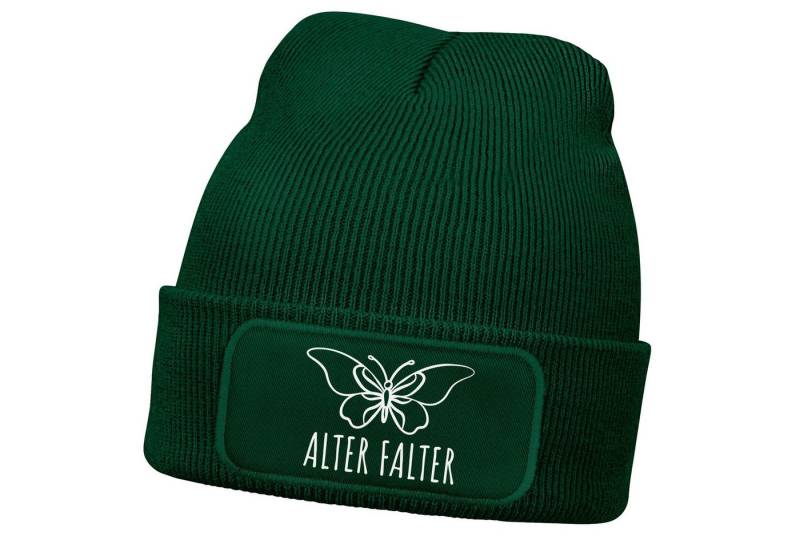 MoonWorks Strickmütze Damen Beanie Patch Wortspiel Alter Falter Strickmütze mit Spruch von MoonWorks