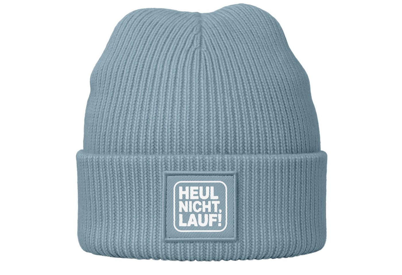 MoonWorks Strickmütze Damen Beanie Patch mit Aufdruck Heul nicht Lauf Wintermütze Frauen von MoonWorks