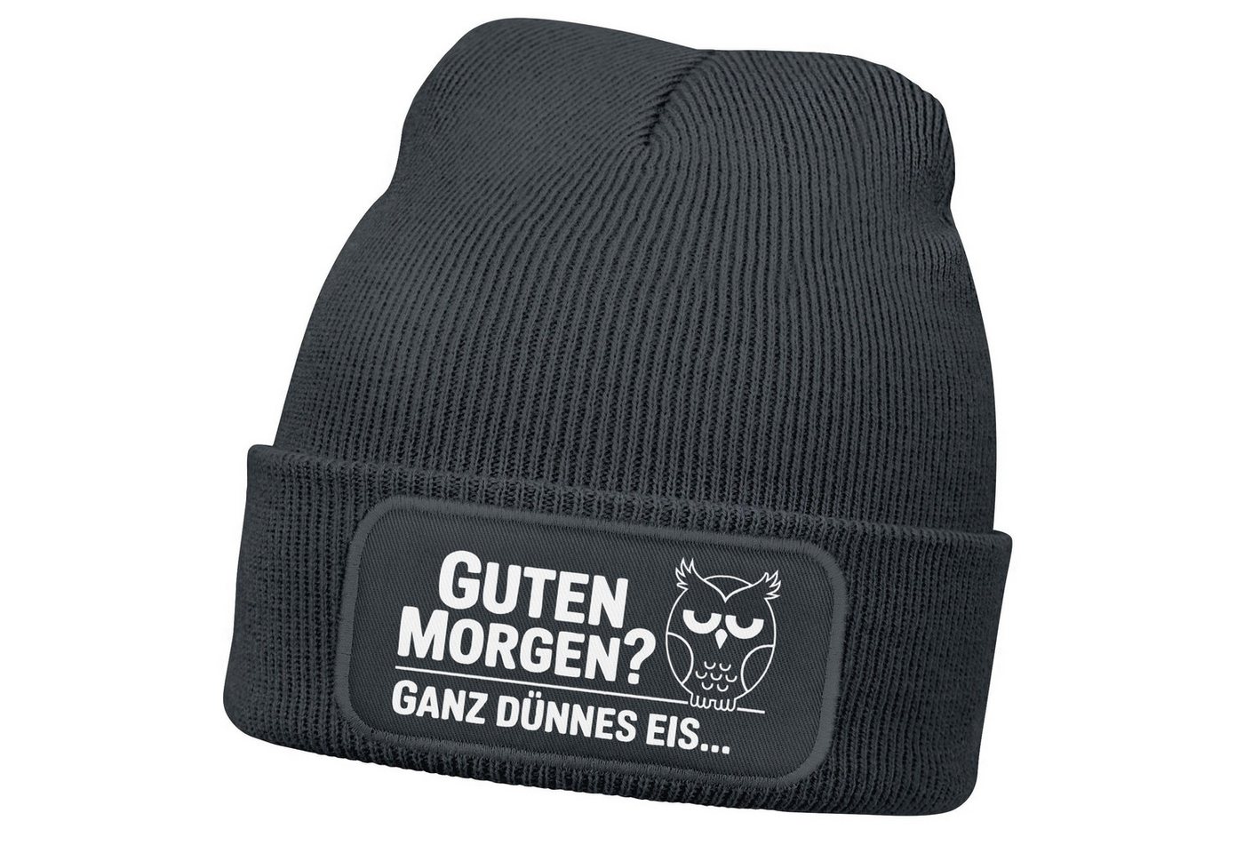 MoonWorks Strickmütze Damen Beanie Spruch Morgenmuffel Geschenkidee Strickmütze mit Spruch von MoonWorks