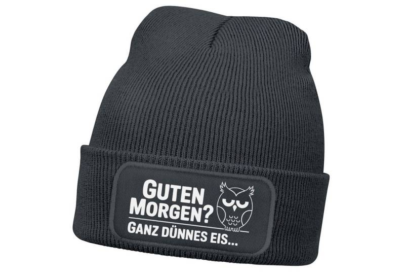 MoonWorks Strickmütze Damen Beanie Spruch Morgenmuffel Geschenkidee Strickmütze mit Spruch von MoonWorks