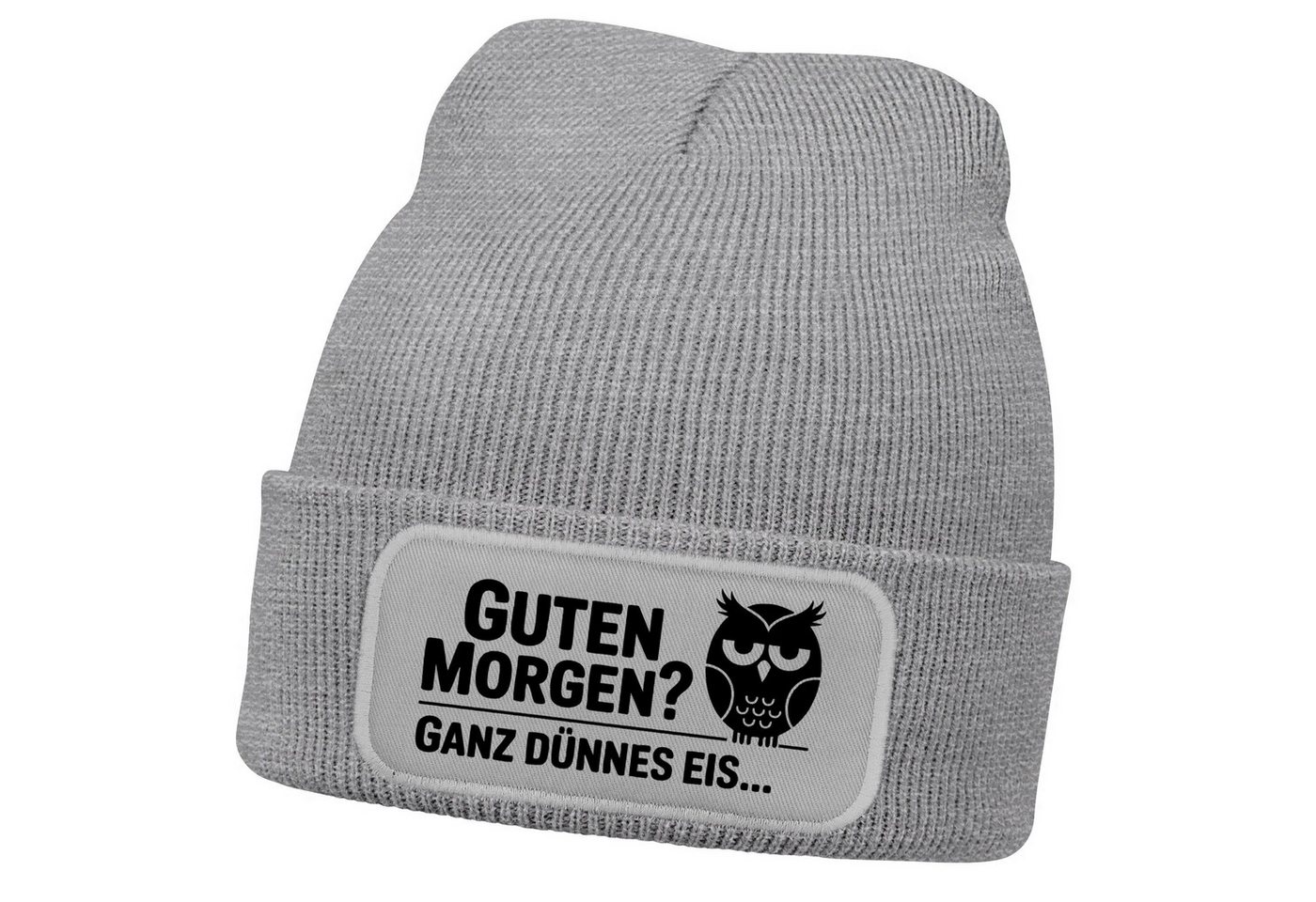 MoonWorks Strickmütze Damen Beanie Spruch Morgenmuffel Geschenkidee Strickmütze mit Spruch von MoonWorks