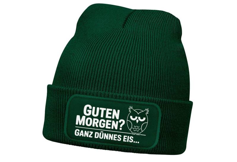 MoonWorks Strickmütze Damen Beanie Spruch Morgenmuffel Geschenkidee Strickmütze mit Spruch von MoonWorks