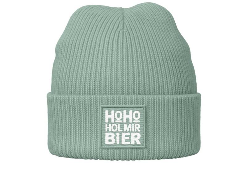 MoonWorks Strickmütze Damen Beanie Strickmütze Spruch Weihnachtsmann Santa Ho Ho Hol mir von MoonWorks