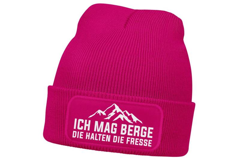 MoonWorks Strickmütze Damen Beanie Strickmütze mit Patch Ich mag Berge Spruch Aufdruck MoonWorks Strickmütze Damen Beanie Strickmütze mit Patch Ich mag Berge Spruch Aufdruck von MoonWorks