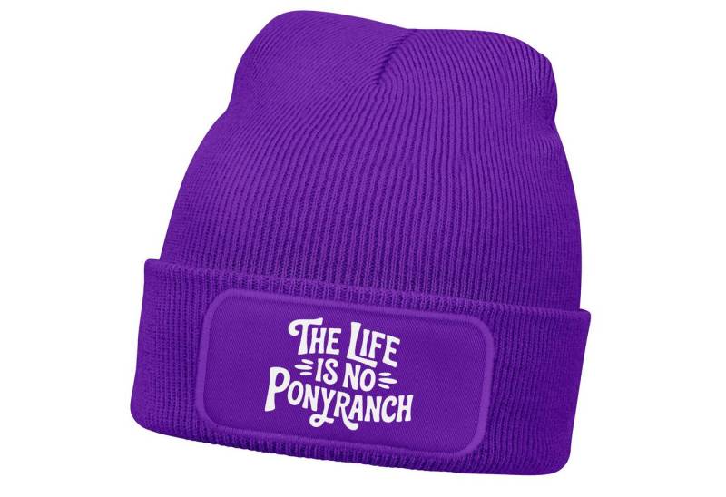 MoonWorks Strickmütze Damen Beanie Strickmütze mit Spruch Life is no Ponyranch Aufdruck von MoonWorks