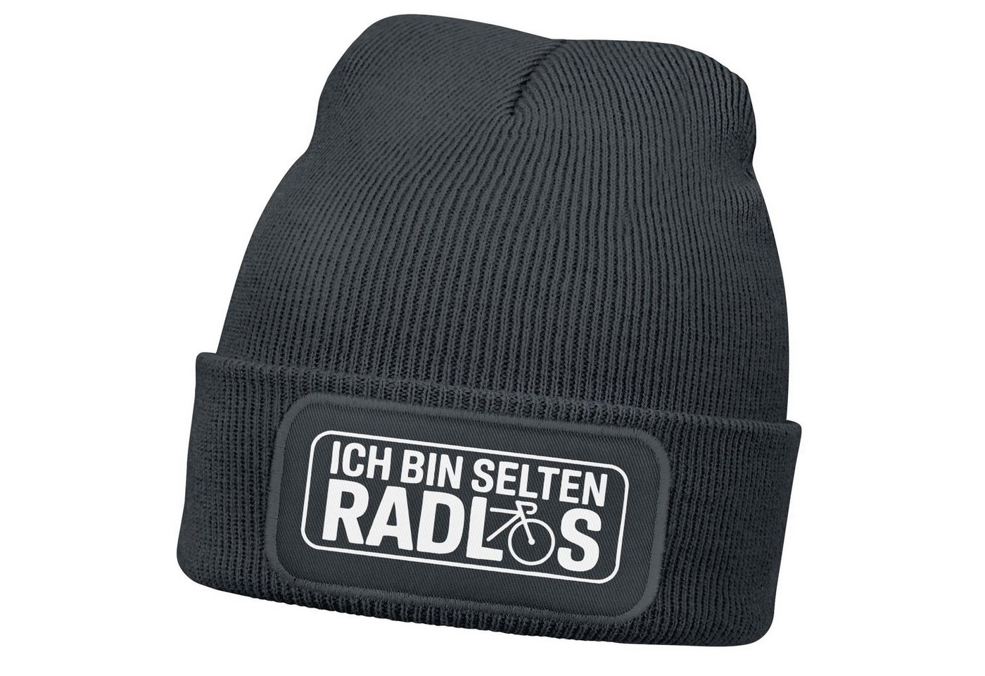 MoonWorks Strickmütze Damen Beanie Strickmütze mit Spruch Ich bin selten radlos Aufdruck von MoonWorks