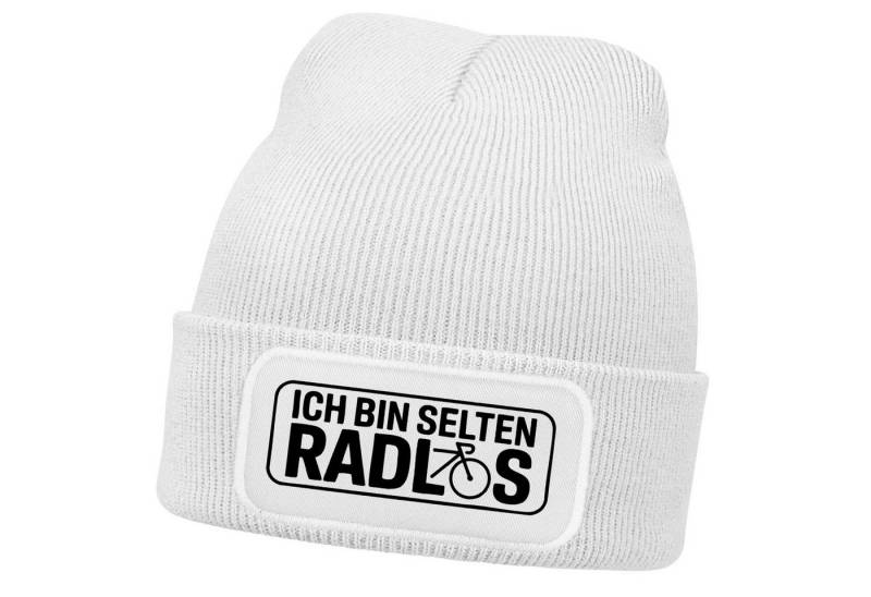 MoonWorks Strickmütze Damen Beanie Strickmütze mit Spruch Ich bin selten radlos Aufdruck von MoonWorks