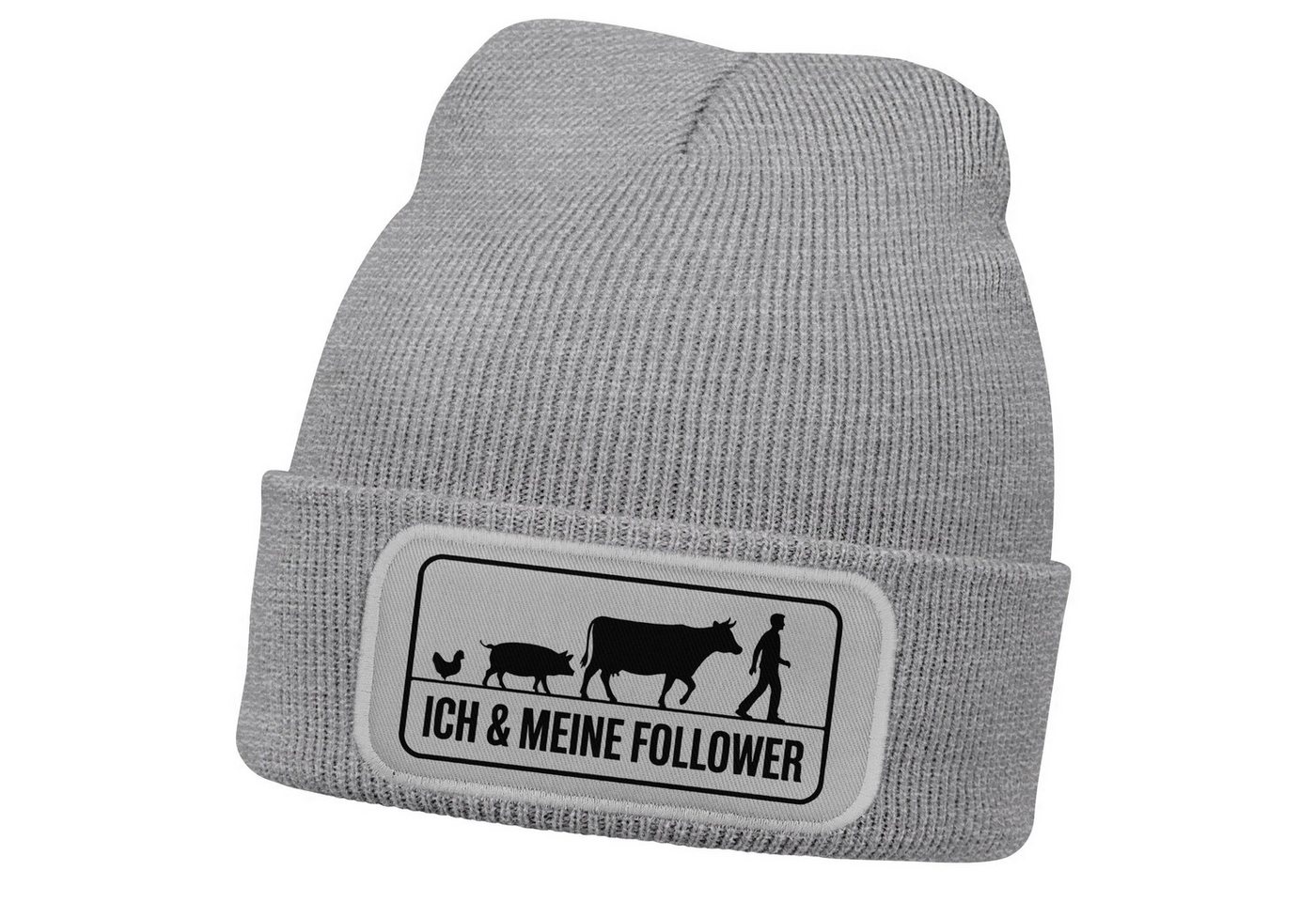 MoonWorks Strickmütze Damen Beanie Strickmütze mit Spruch Ich und meine Follower Aufdruck von MoonWorks