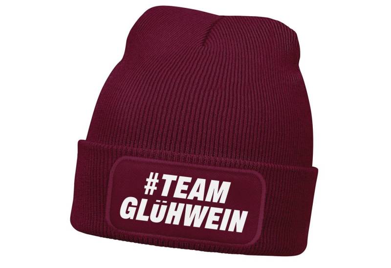 MoonWorks Strickmütze Damen Beanie Strickmütze mit Spruch Team Glühwein Aufdruck Lustig von MoonWorks