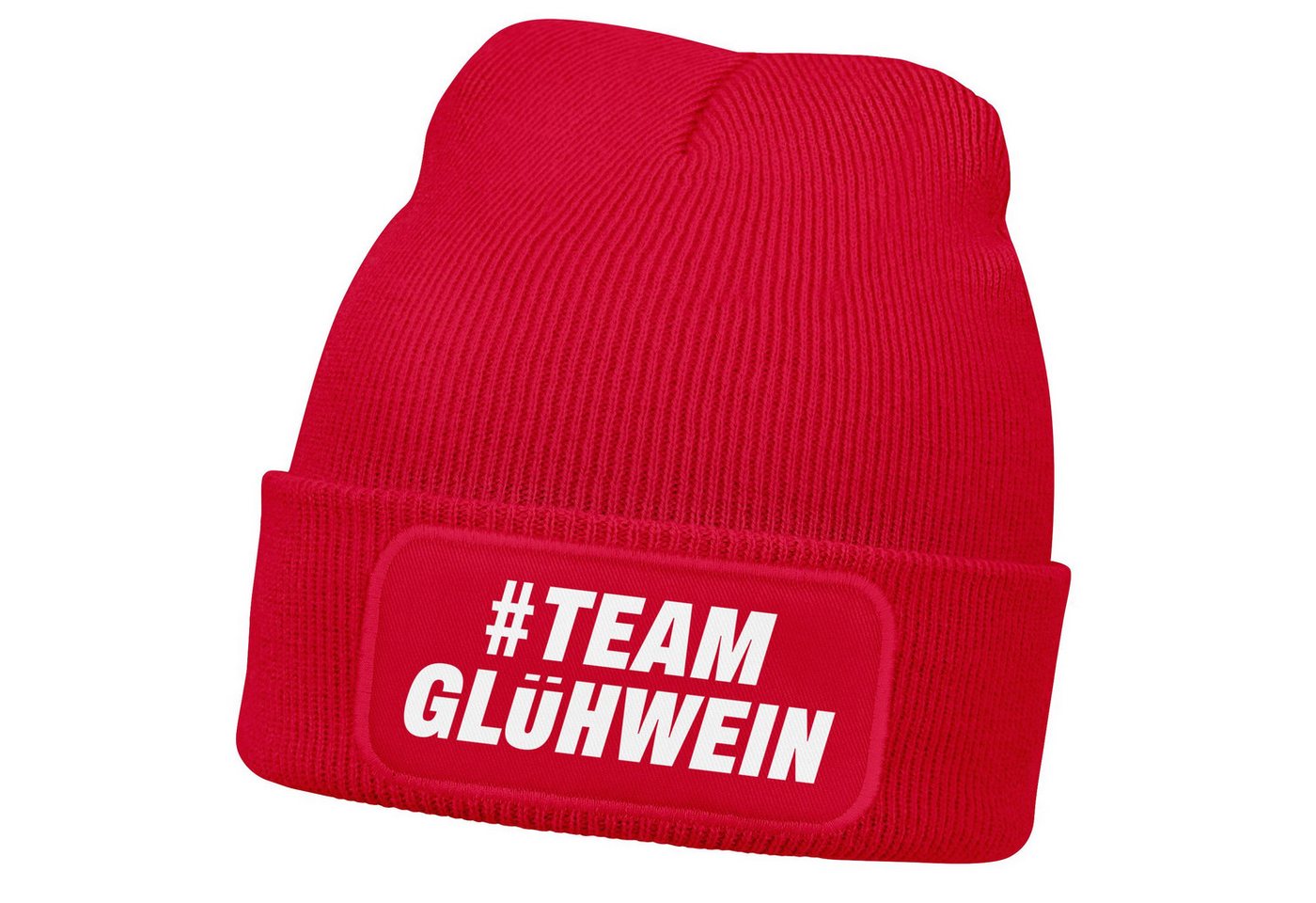 MoonWorks Strickmütze Damen Beanie Strickmütze mit Spruch Team Glühwein Aufdruck Lustig von MoonWorks